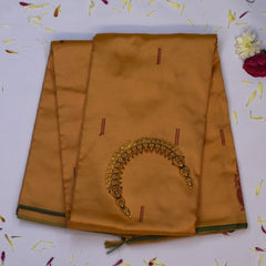 Kanchivaram silk Toffee Brown Saree with Blouse