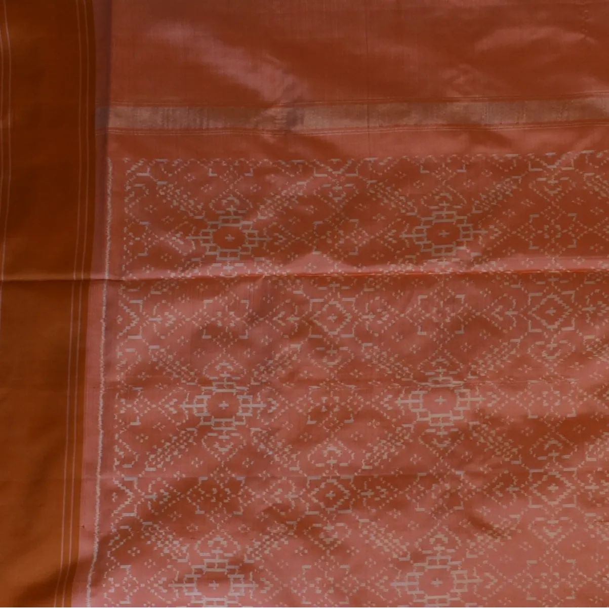 Pochampally ikkat Redwood Saree with Blouse