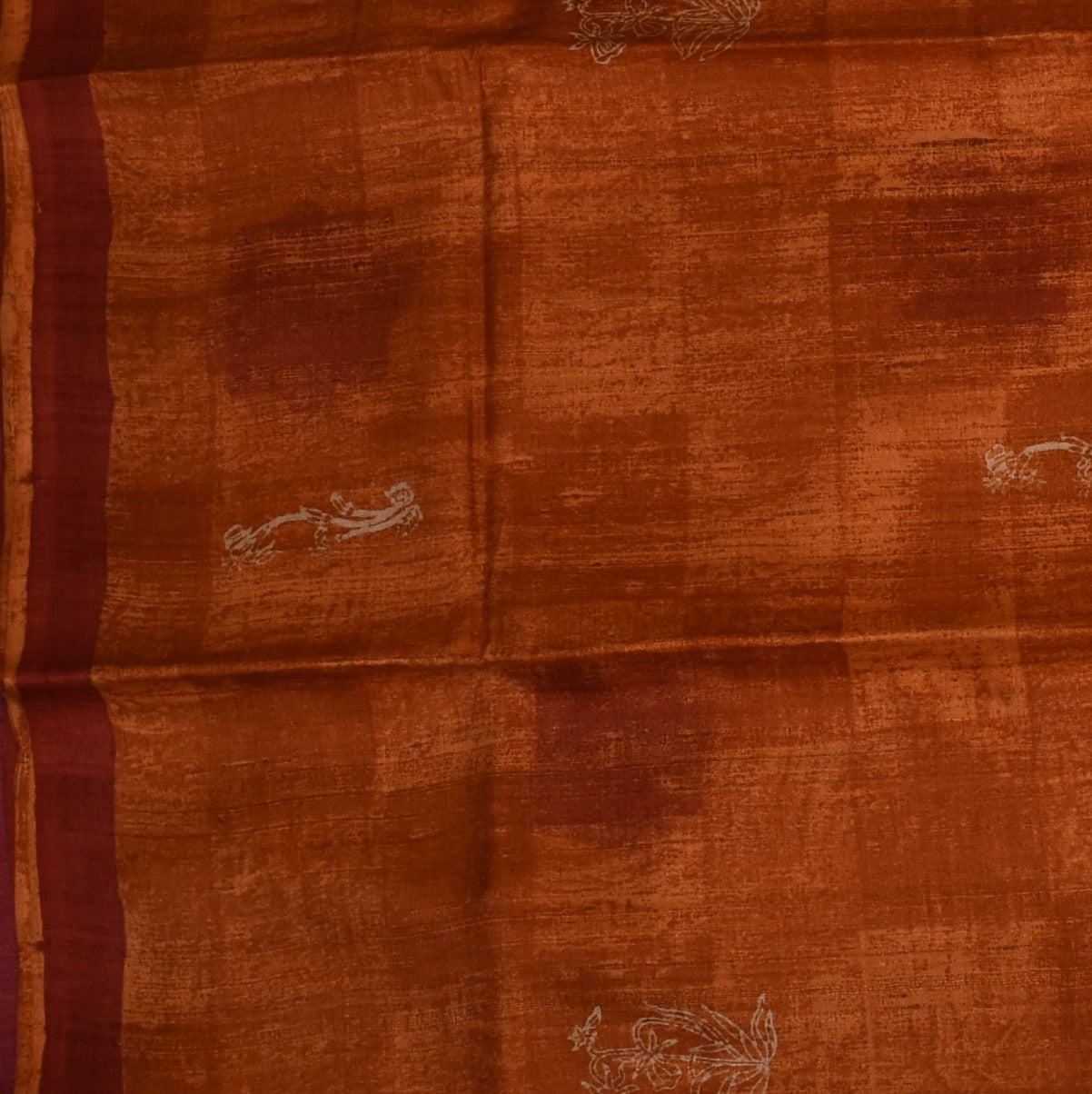 Tussar Silk Spiced Orange Saree with Blouse