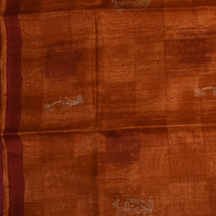 Tussar Silk Spiced Orange Saree with Blouse