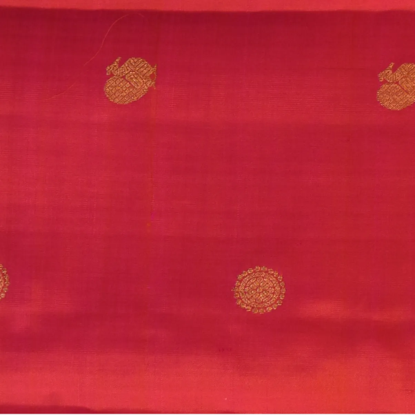 Kanchipuram Silk Ruby Red Saree with Blouse