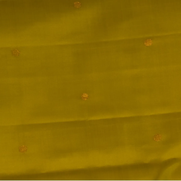 Kanchipuram Silk Olive Yellow Saree with Blouse