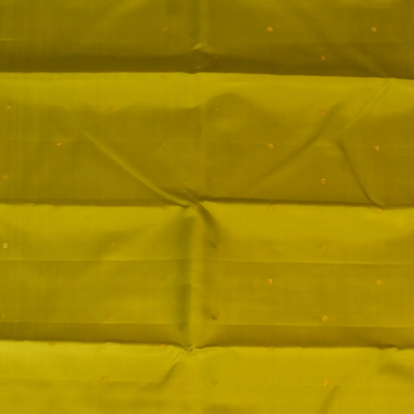 Kanchipuram Silk Olive Yellow Saree with Blouse