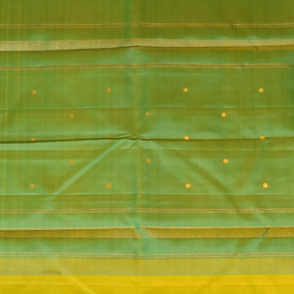 Kanchipuram Silk Olive Yellow Saree with Blouse