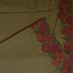 Tussur Beige Saree With Cut Work Border