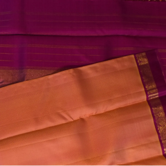 Kanchipuram Silk Salmon Pink Saree with Blouse