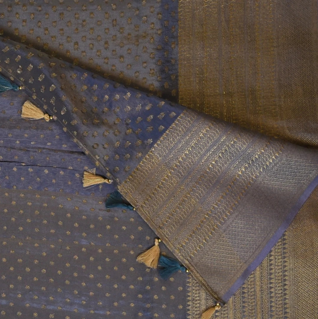 Tussur Mauve Saree Jari Boarder with Blouse