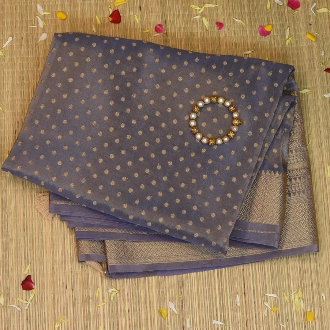 Tussur Mauve Saree Jari Boarder with Blouse