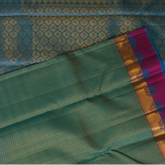 Kanchipuram Silk Forest Green Saree with Blouse