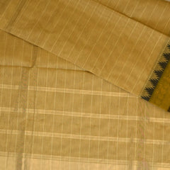 Kanchi Cotton Cream Saree With Jari Boarder with Blouse