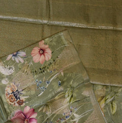 Banasari Crepe Silk Pista Green with Blouse
