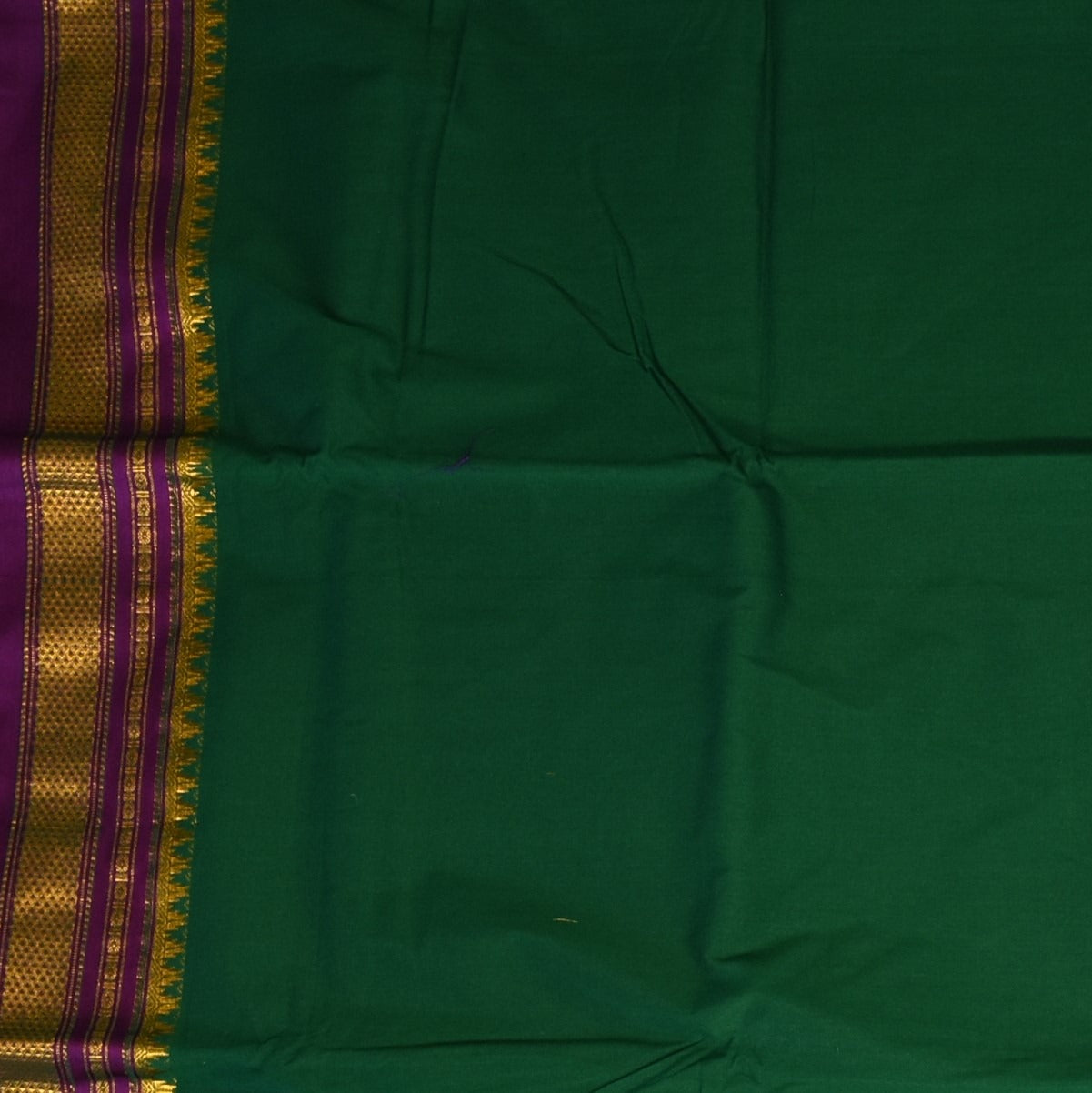 Ilkal Cotton Silk Pine Green Saree with Blouse