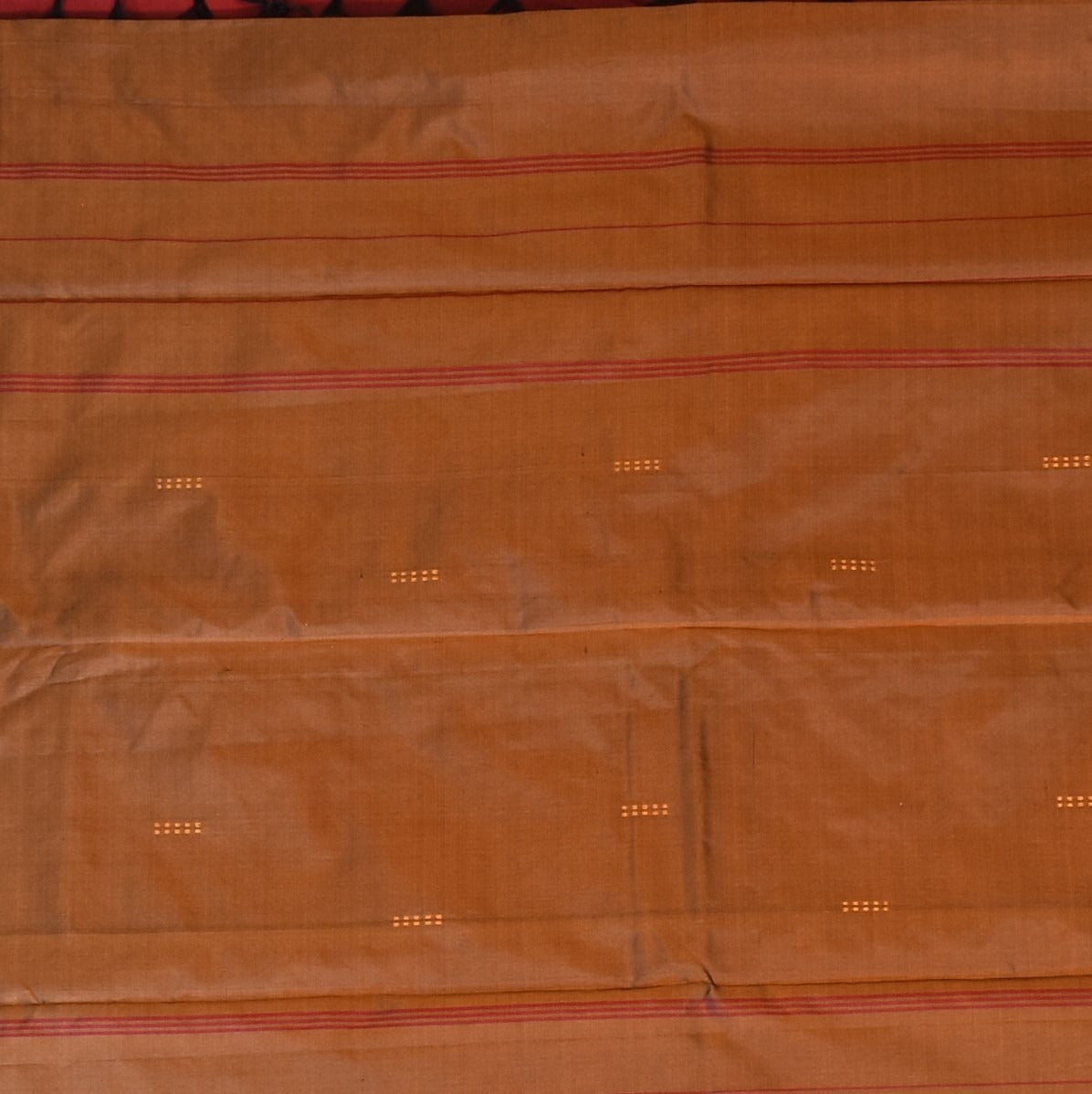 Kanchivaram silk Crimson Rust Saree with Blouse