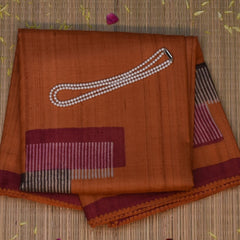 Tussar Silk Copper Bronze Saree with Blouse