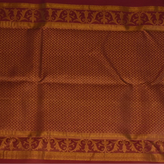 Kanchipuram Silk Olive Brown & Chestnut Brown Saree with Blouse