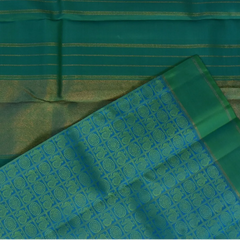 Kanchipuram Silk Teal Saree with Blouse