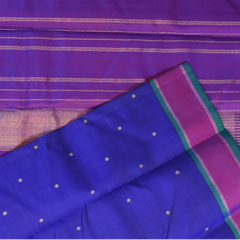 Kanchipuram Silk Indigo Saree with Blouse