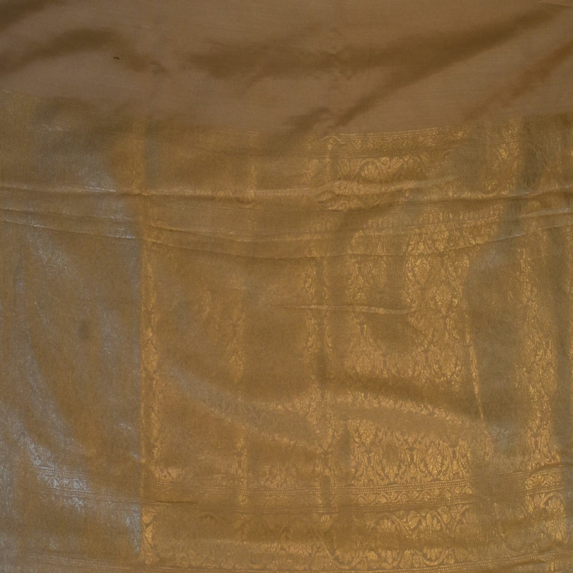 Benarasi pure silk half white saree with jari work