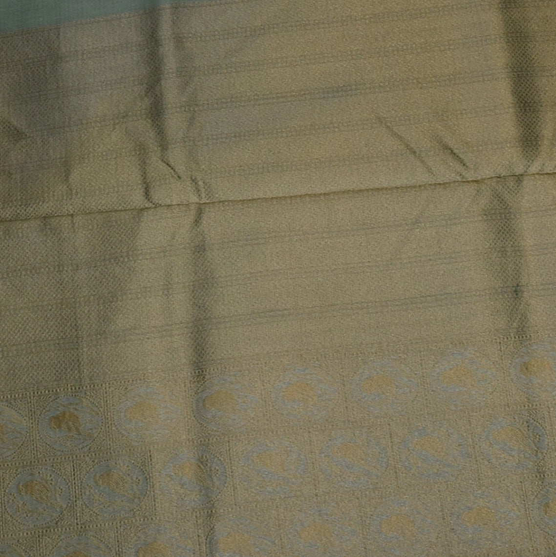 Honeydew Benares Chanderi Silk Saree with Full Zari