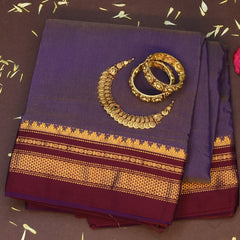 Ilkal Cotton Silk Plum Purple Saree with Blouse