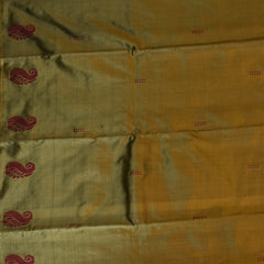 Kanchivaram silk Olive Gold Saree with Blouse