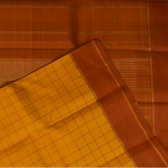 Kanchipuram Silk Golden Yellow Saree with Blouse