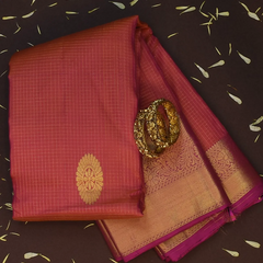 Kanchipuram Silk Chestnut Red Saree with Blouse