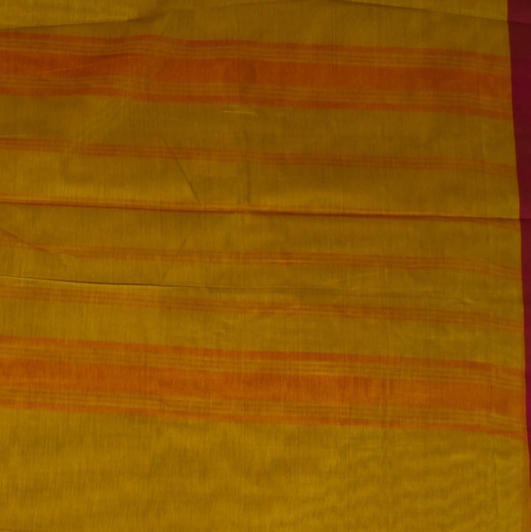 Kanchi Cotton Mustard Yellow Saree with Blouse