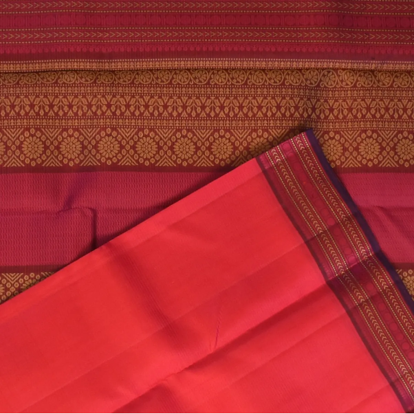 Kanchipuram Silk Crimson Red Saree with Blouse