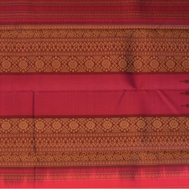 Kanchipuram Silk Crimson Red Saree with Blouse