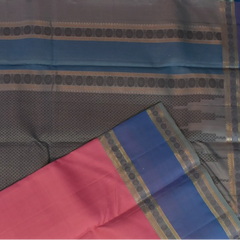 Kanchipuram Silk Raspberry Rose Saree with Blouse