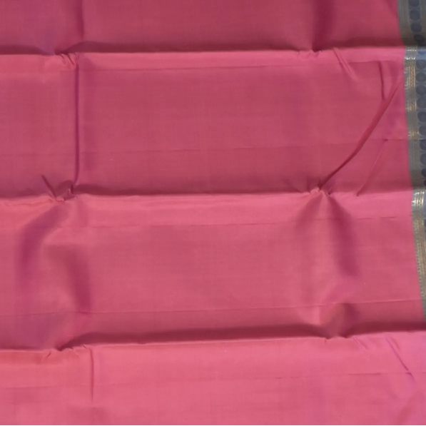 Kanchipuram Silk Raspberry Rose Saree with Blouse