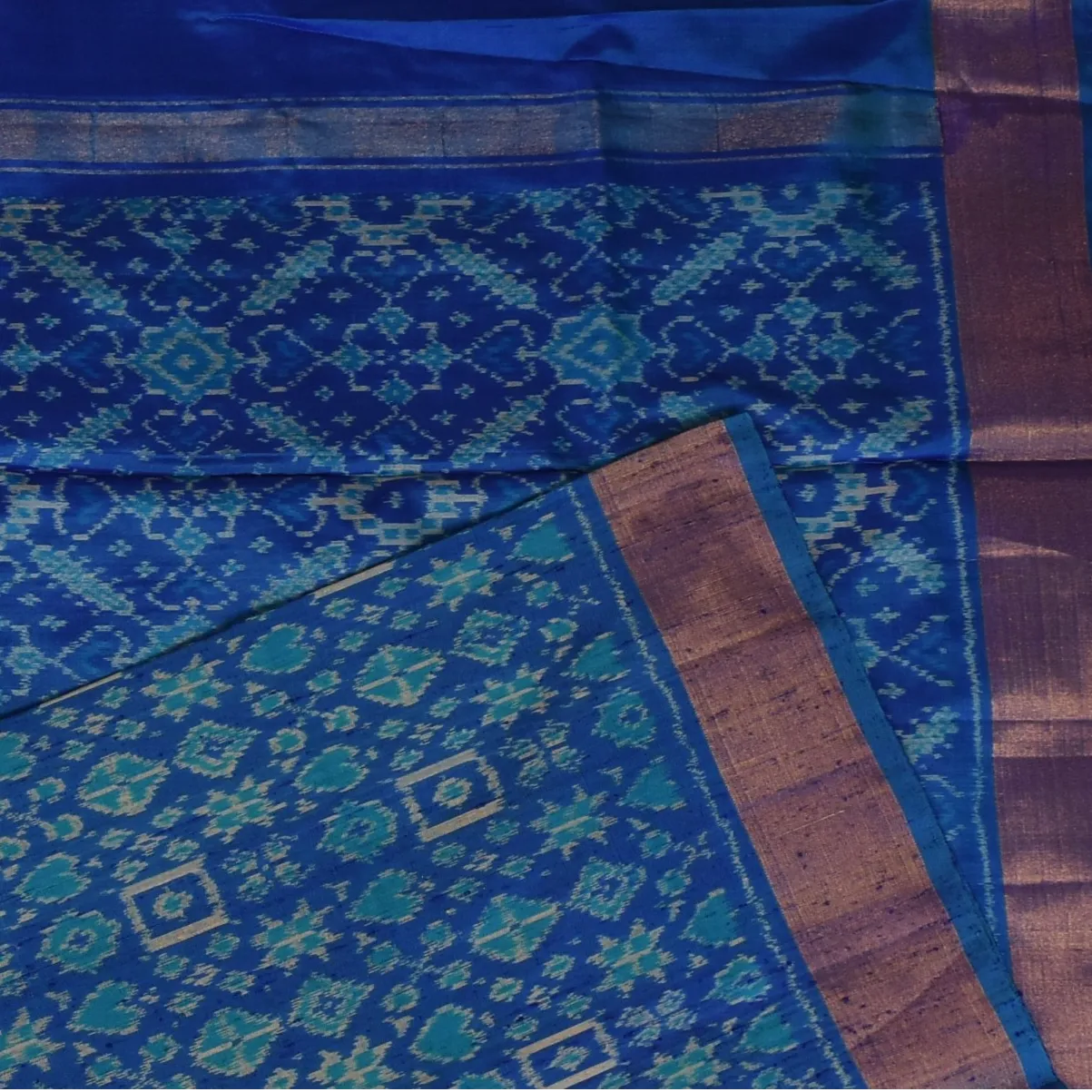 Pochampally ikkat Royal Blue Saree with Blouse