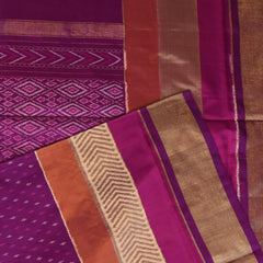 Pochampally ikkat Plum Berry Saree with Blouse