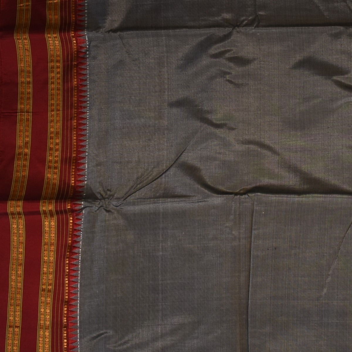 Ilkal Cotton Silk Slate Gray Saree with Blouse