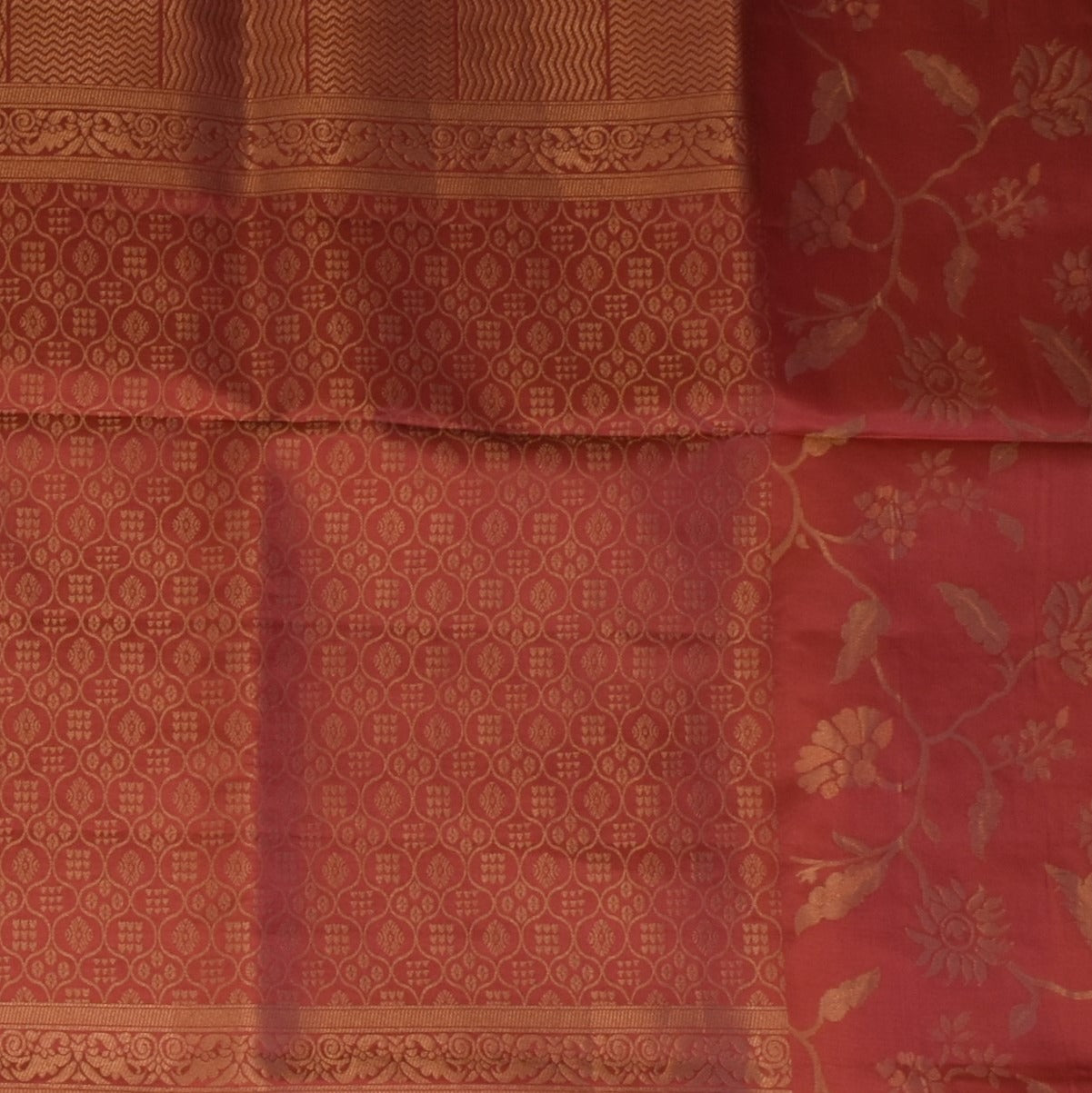 Pure silk Rosewood Red Saree with Blouse