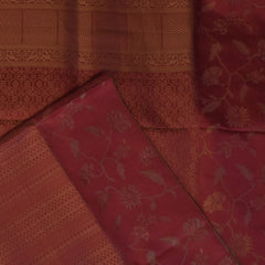 Pure silk Rosewood Red Saree with Blouse