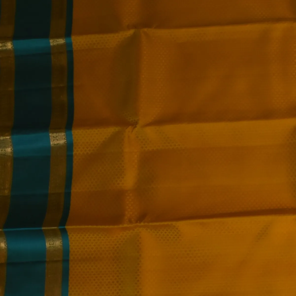 Kanchipuram Silk Dark Mustard Saree with Blouse