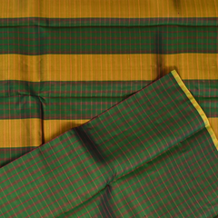 Kanchipuram Silk Forest Green Saree with Blouse