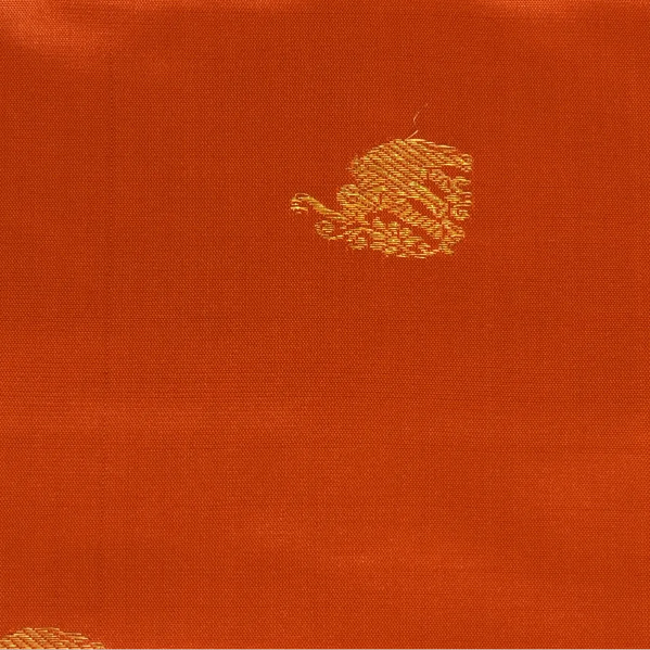 Kanchipuram Silk Burnt Orange Saree with Blouse