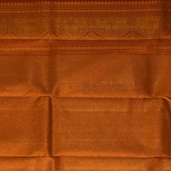 Kanchipuram Silk Burnt Orange Saree with Blouse