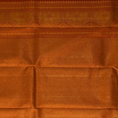 Kanchipuram Silk Burnt Orange Saree with Blouse