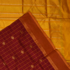 Kanchi Silk Cotton Red Saree With Mustard Yellow Border