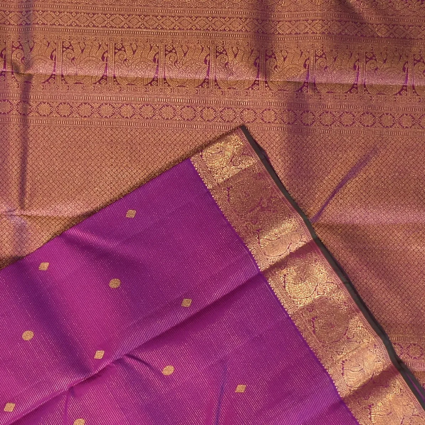 Kanchipuram Silk Amethyst Purple Saree with Blouse