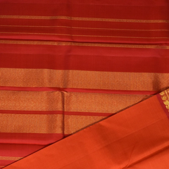 Kanchipuram Silk Poppy Red Saree with Blouse