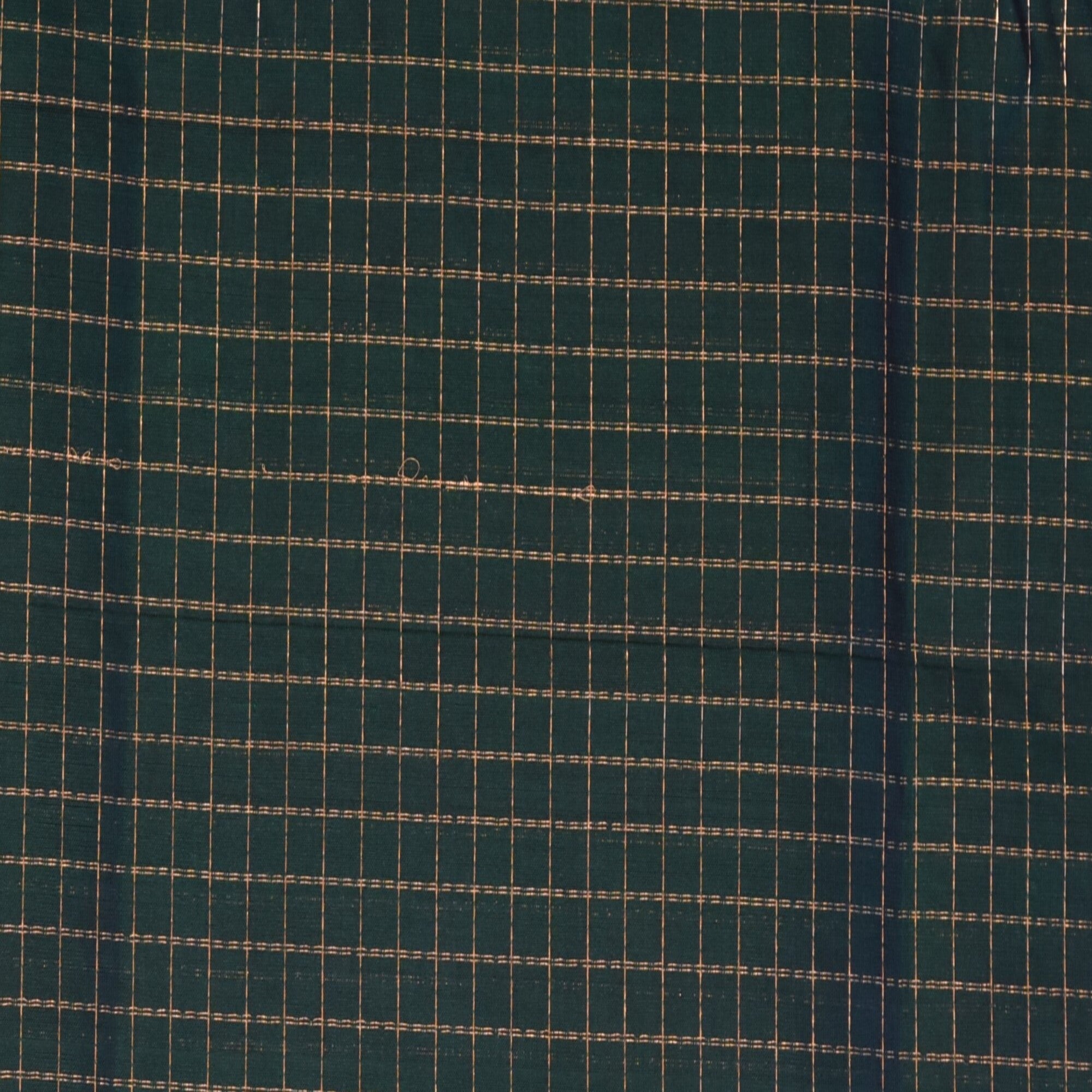 Silk Cotton bottle green saree with gold boarder