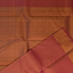 Kanchipuram Silk Rosewood Saree with Blouse