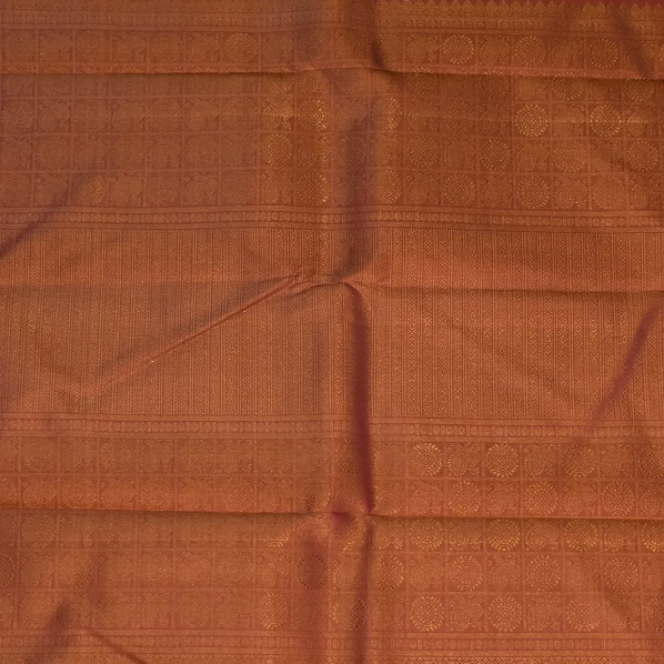 Kanchipuram Silk Rosewood Saree with Blouse