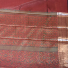 Semi Silk Maroon saree with jari boarder