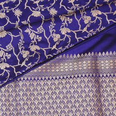 Art Silk benarasi navy blue saree with jari boarder